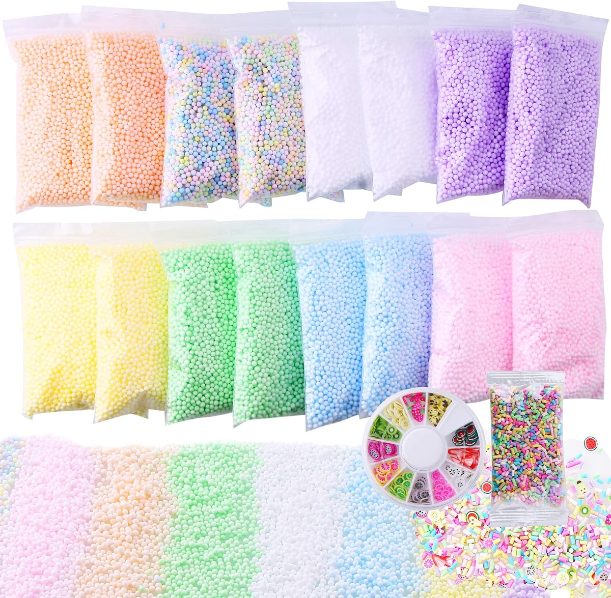 Foam Beads for Slime 18-Pack
