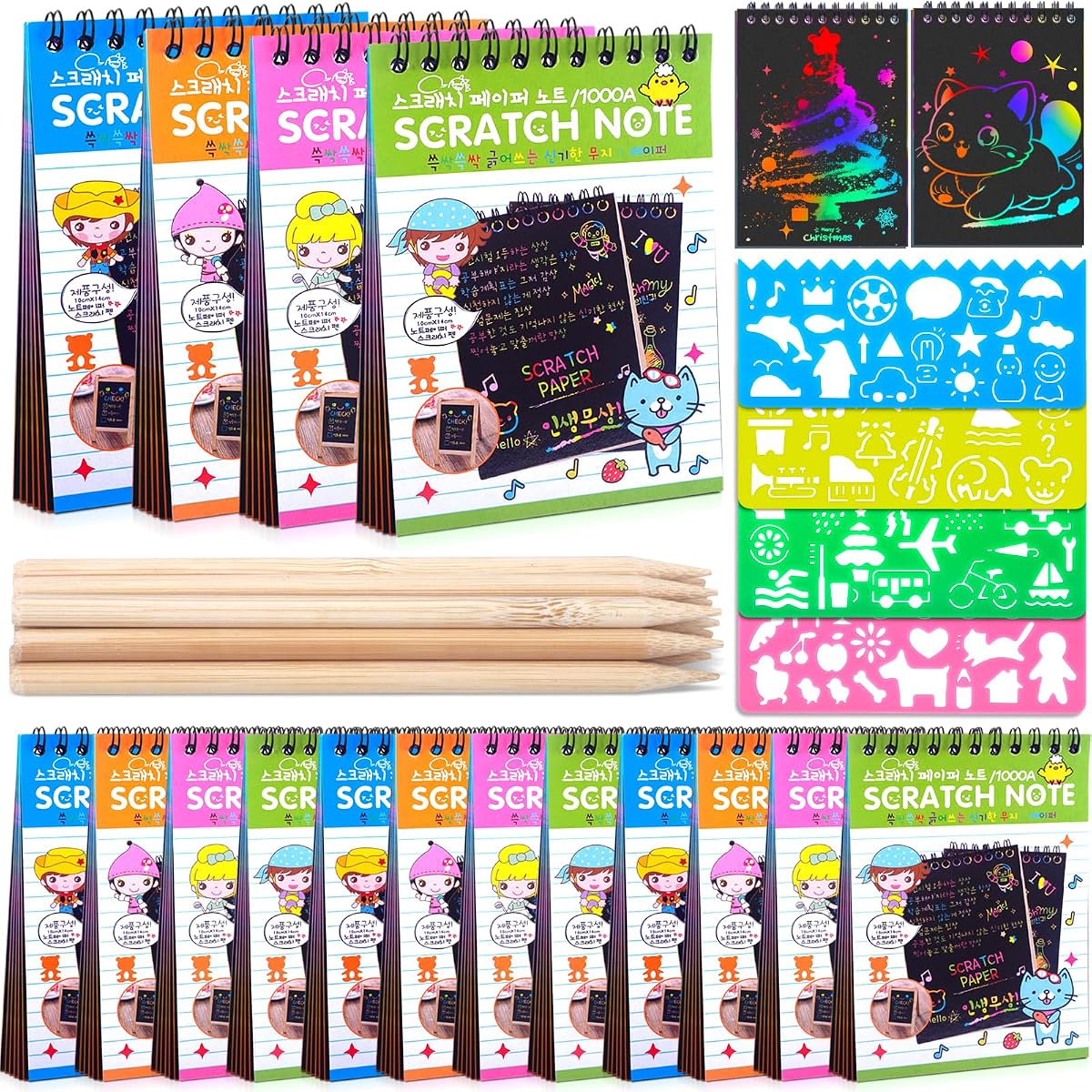 Scratch Art Rainbow 16-Pack